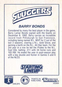 1993 Kenner Starting Lineup Cards Extended Series #505909 Barry Bonds Back