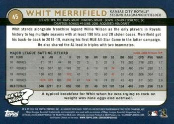 2020 Topps Big League - Blue #45 Whit Merrifield Back