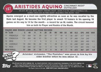 2020 Topps Big League - Orange #107 Aristides Aquino Back