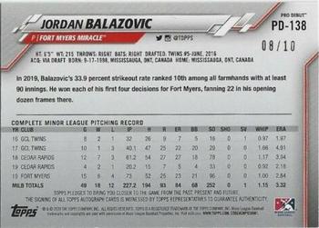 2020 Topps Pro Debut - Autographs Red #PD-138 Jordan Balazovic Back