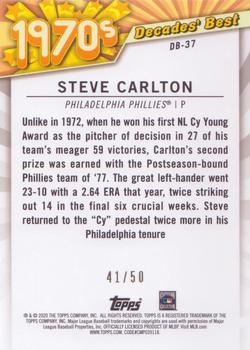 2020 Topps - Decades' Best Gold (Series Two) #DB-37 Steve Carlton Back