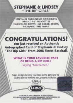 2008 Finest - Topps TV Autographs #FA-RGSL Stephanie / Lindsey Back