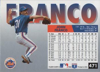 1993 Fleer #471 John Franco Back