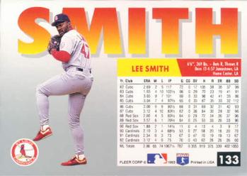 1993 Fleer #133 Lee Smith Back