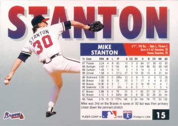 1993 Fleer #15 Mike Stanton Back