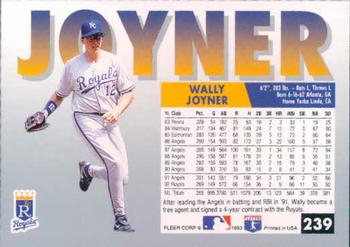 1993 Fleer #239 Wally Joyner Back