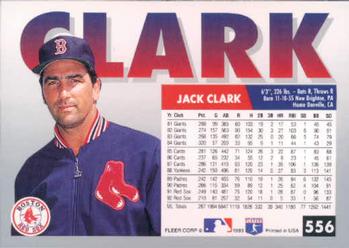 1993 Fleer #556 Jack Clark Back