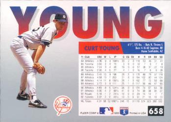 1993 Fleer #658 Curt Young Back