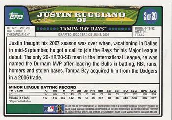 2008 Topps - Rookies #2 Justin Ruggiano Back