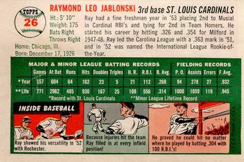 1954 Topps Sports Illustrated #26 Ray Jablonski Back