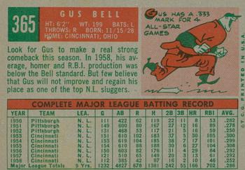 2008 Topps Heritage - 50th Anniversary Buybacks #365 Gus Bell Back