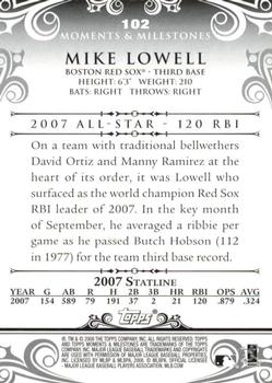2008 Topps Moments & Milestones - Blue #102-31 Mike Lowell Back