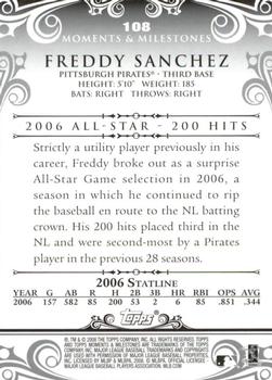2008 Topps Moments & Milestones - Blue #108-8 Freddy Sanchez Back