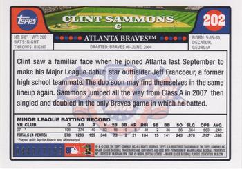 2008 Topps Opening Day - Gold #202 Clint Sammons Back