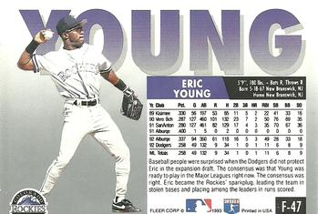 1993 Fleer Final Edition #F-47 Eric Young Back