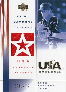 2002 Upper Deck USA Baseball National Team - USA Baseball Jerseys #US-CS Clint Sammons Front