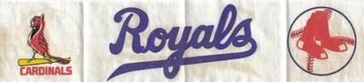 1970 Fleer Official Major League Iron-Ons #NNO St. Louis Cardinals Logo / Kansas City Royals Script / Boston Red Sox Logo Front