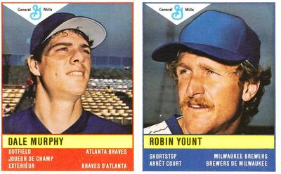 1985 General Mills Stickers - Panels #NNO Dale Murphy / Robin Yount Front