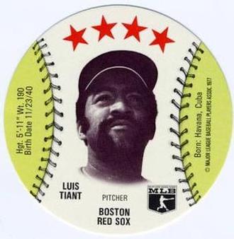 1977 MSA Customized Sports Discs #NNO Luis Tiant Front