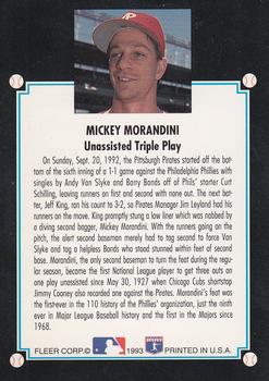 1993 Fleer - Golden Moments (Series One) #NNO Mickey Morandini  Back