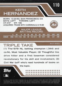 2008 Topps Triple Threads - Sepia #110 Keith Hernandez Back