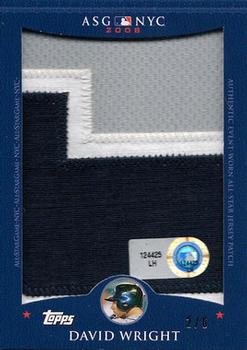 2008 Topps Updates & Highlights - All-Star Jumbo Patches #DW David Wright Front