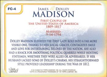 2008 Topps Updates & Highlights - First Couples #FC-4 James Madison / Dolley Madison Back