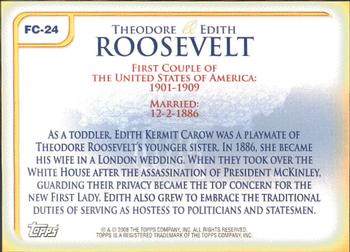 2008 Topps Updates & Highlights - First Couples #FC-24 Theodore Roosevelt / Edith Roosevelt Back