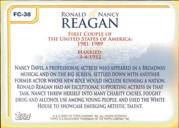 2008 Topps Updates & Highlights - First Couples #FC-38 Ronald Reagan  / Nancy Reagan Back