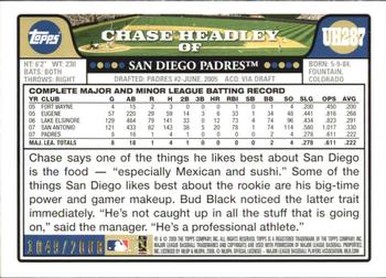 2008 Topps Updates & Highlights - Gold #UH287 Chase Headley Back