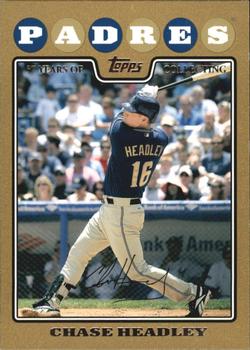 2008 Topps Updates & Highlights - Gold #UH287 Chase Headley Front