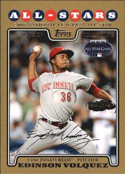 2008 Topps Updates & Highlights - Gold #UH322 Edinson Volquez Front