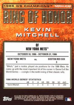 2008 Topps Updates & Highlights - Ring of Honor: 1986 New York Mets #MRH-KM Kevin Mitchell Back