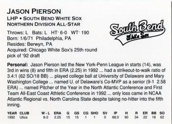1993 Midwest League All-Stars #NNO Jason Pierson Back