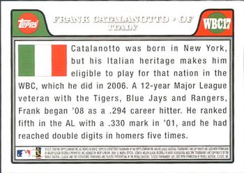 2008 Topps Updates & Highlights - World Baseball Classic Preview #WBC17 Frank Catalanotto Back