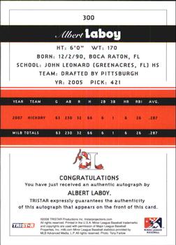 2008 TriStar PROjections - Autographs #300 Albert LaBoy Back