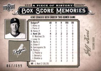 2008 Upper Deck A Piece of History - Box Score Memories #BSM-31 Jeff Kent Front