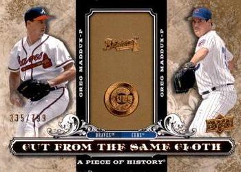 2008 Upper Deck A Piece of History - Cut From the Same Cloth #CSC-GM Greg Maddux / Greg Maddux Front