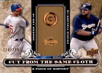 2008 Upper Deck A Piece of History - Cut From the Same Cloth #CSC-LF Derrek Lee / Prince Fielder Front
