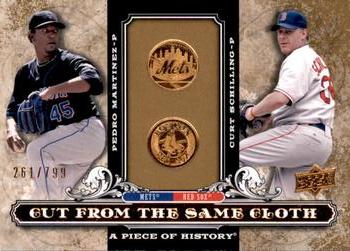 2008 Upper Deck A Piece of History - Cut From the Same Cloth #CSC-SM Pedro Martinez / Curt Schilling Front