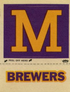 1976 Fleer Official Major League Patches #NNO Milwaukee Brewers Monogram Front
