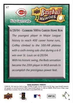 2008 Upper Deck Baseball Heroes - Emerald #47 Ken Griffey Jr. Back