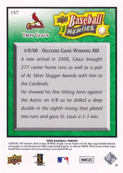 2008 Upper Deck Baseball Heroes - Emerald #157 Troy Glaus Back