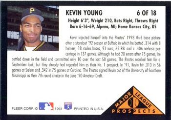 1993 Fleer - Major League Prospects (Series One) #6 Kevin Young Back
