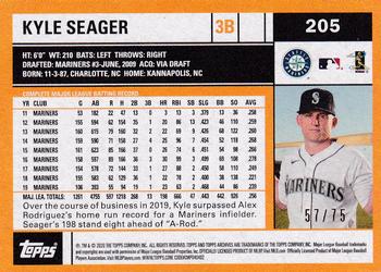 2020 Topps Archives - Red #205 Kyle Seager Back