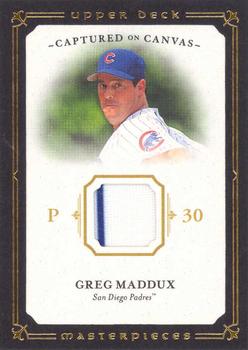 2008 Upper Deck Masterpieces - Captured on Canvas Patch #CC-GM Greg Maddux Front