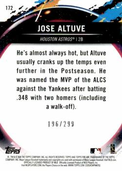 2020 Topps Fire - Orange #172 Jose Altuve Back