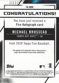 2020 Topps Fire - Fire Autographs #FA-MBR Michael Brosseau Back