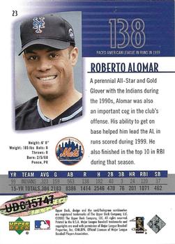 2008 Upper Deck Spectrum - Buyback Autographs #RA6 Roberto Alomar / 2003 UD Authentics Back