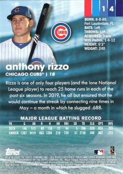 2020 Stadium Club - Red Foil #14 Anthony Rizzo Back